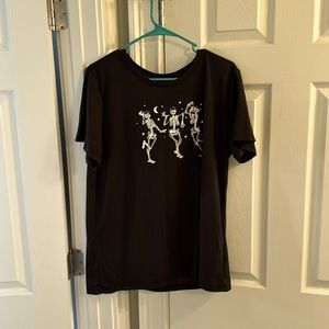 dancing skeletons black tshirt